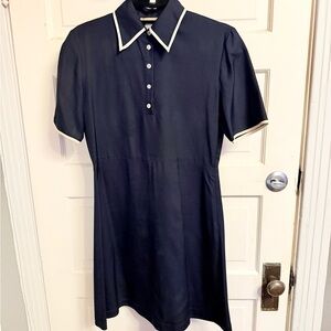 Vintage 90s AJ Christopher Silk Shirt Dress from Barneys NY